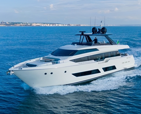 Ferretti 850 HT motor yacht for sale italy